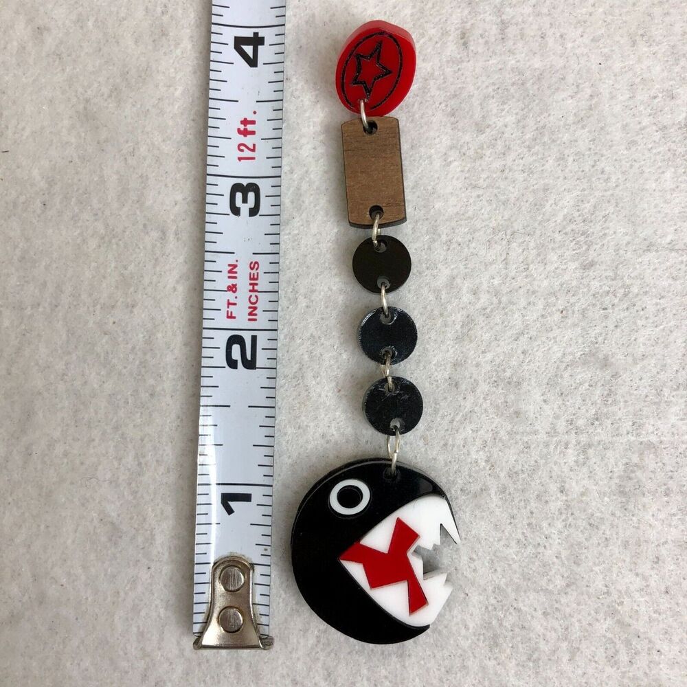 Super Mario Chain Chomp Dangle Earrings - Picture 4 of 4